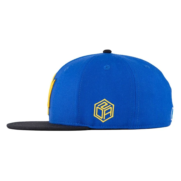 TCAP customize acrylic wool blend hat flat brim 6 panel fitted caps three-dimensional embroidery baseball hats