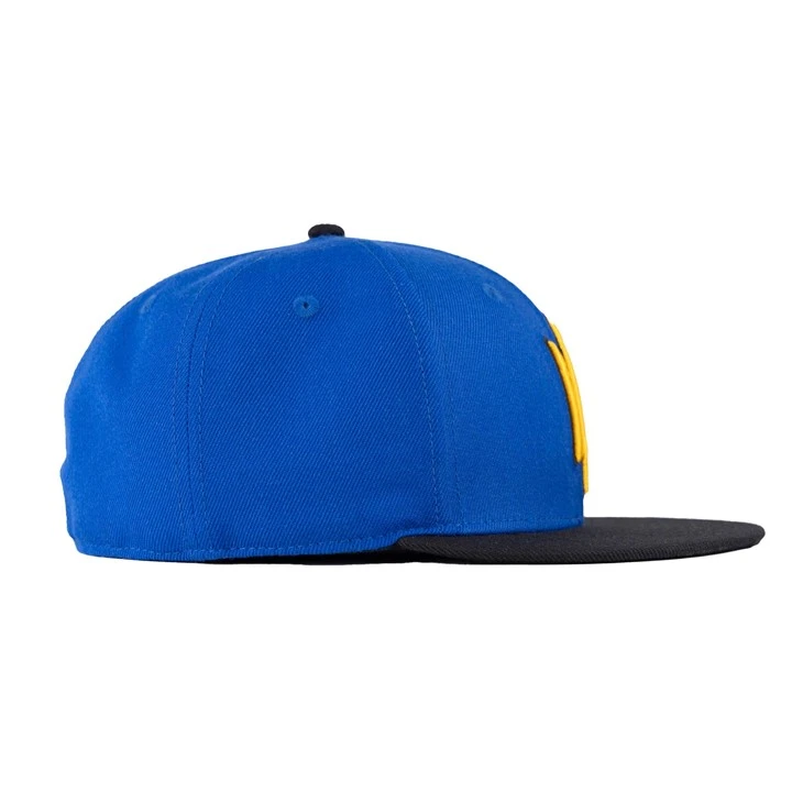 TCAP customize acrylic wool blend hat flat brim 6 panel fitted caps three-dimensional embroidery baseball hats